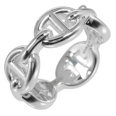 Pre-owned Hermes Silver 925 Band Ring ()