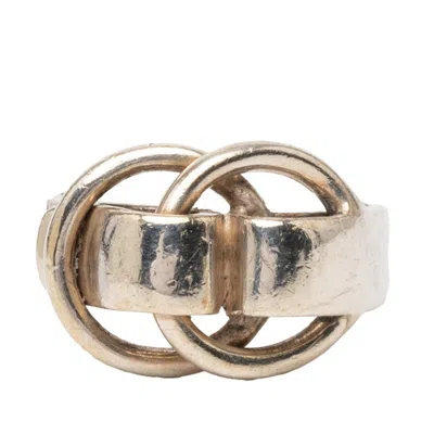 Pre-owned Hermes Silver 925 Band Ring ()