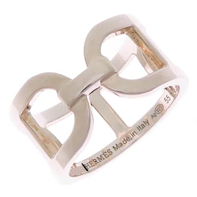 Pre-owned Hermes Silver 925 Band Ring ()