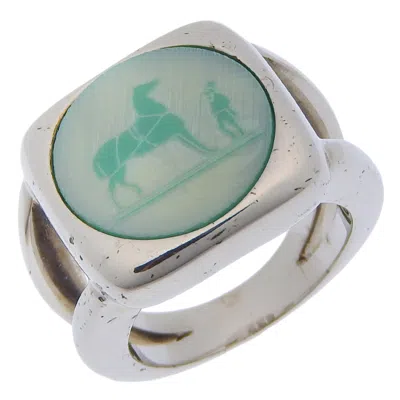 Pre-owned Hermes Silver 925 Band Ring ()