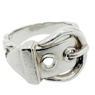 Pre-owned Hermes Silver 925 Band Ring ()