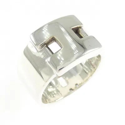 Pre-owned Hermes Silver 925 Band Ring ()