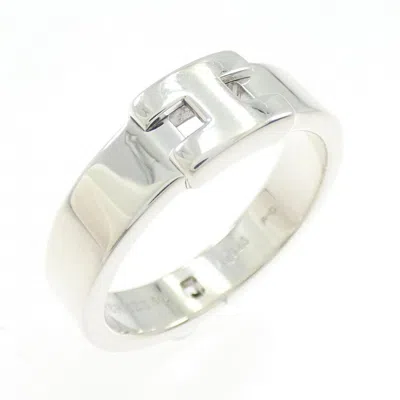 Pre-owned Hermes Silver 925 Band Ring ()