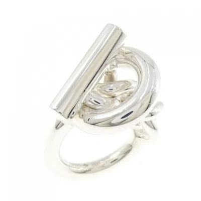 Pre-owned Hermes Silver 925 Band Ring ()