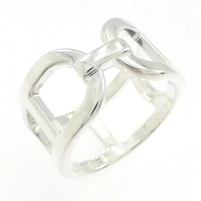 Pre-owned Hermes Silver 925 Band Ring ()