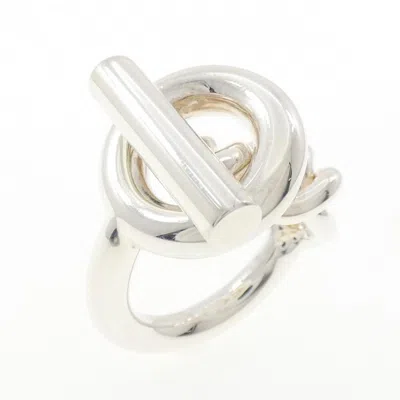 Pre-owned Hermes Silver 925 Band Ring ()