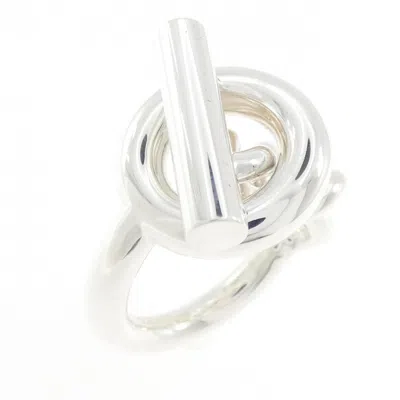 Pre-owned Hermes Silver 925 Band Ring ()