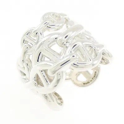 Pre-owned Hermes Silver 925 Band Ring ()
