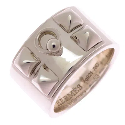 Pre-owned Hermes Silver 925 Band Ring ()