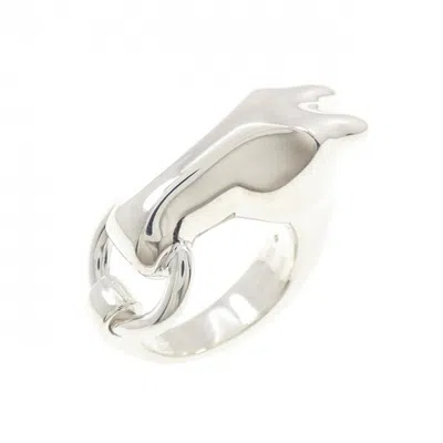 Pre-owned Hermes Silver 925 Band Ring ()