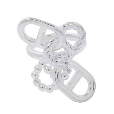 Pre-owned Hermes Silver 925 Band Ring ()