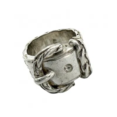 Pre-owned Hermes Silver 925 Band Ring ()