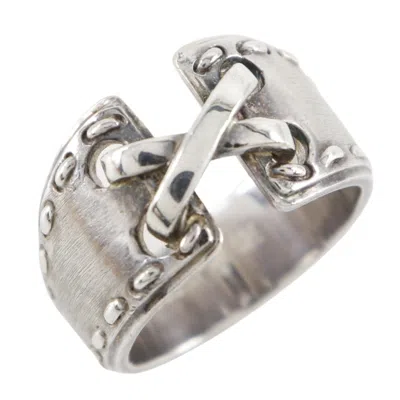 Pre-owned Hermes Silver 925 Band Ring ()