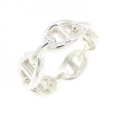 Pre-owned Hermes Silver 925 Band Ring ()