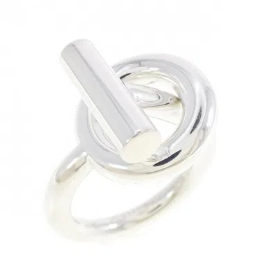 Pre-owned Hermes Silver 925 Band Ring ()
