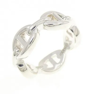 Pre-owned Hermes Silver 925 Band Ring ()