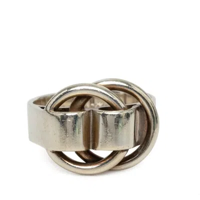 Pre-owned Hermes Silver 925 Band Ring ()