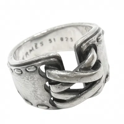 Pre-owned Hermes Silver 925 Band Ring ()