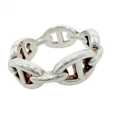 Pre-owned Hermes Silver 925 Band Ring ()