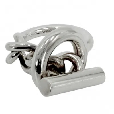 Pre-owned Hermes Silver 925 Band Ring ()