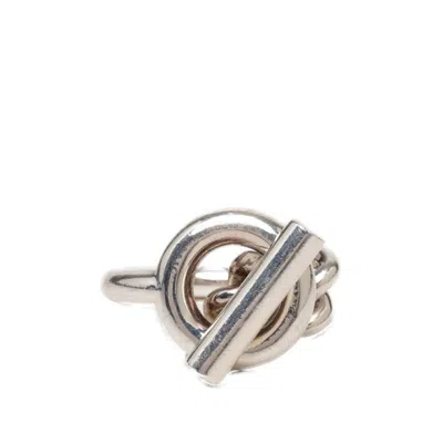 Pre-owned Hermes Silver 925 Band Ring ()