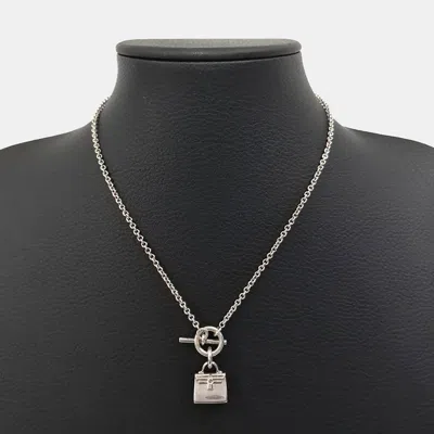 Pre-owned Hermes Silver 925 Kelly Necklace