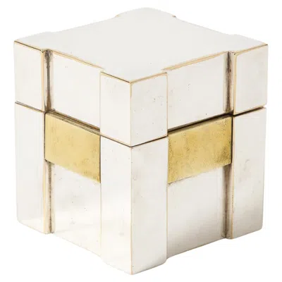 Pre-owned Hermes Silver And Brass Lighter, , Italy, C. 1970 In Sand