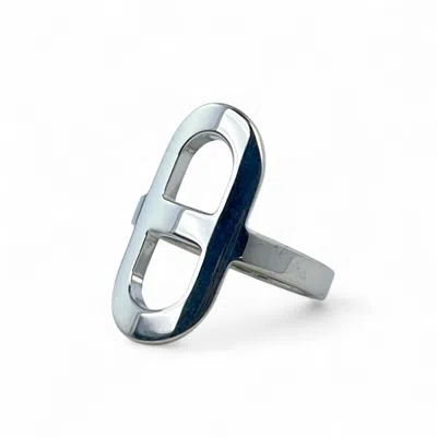 Pre-owned Hermes Silver Band Ring ()