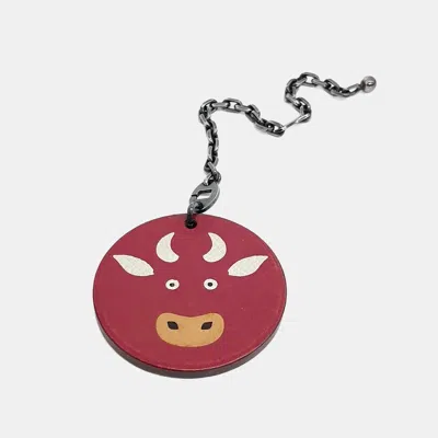 Pre-owned Hermes Silver Chain Bull Bag Charm