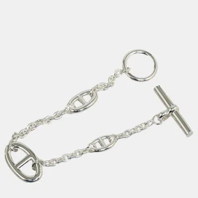 Pre-owned Hermes Silver Chain D'ancre Bracelet