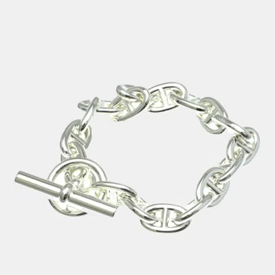 Pre-owned Hermes Silver Chaine D'ancre Chain Bracelet