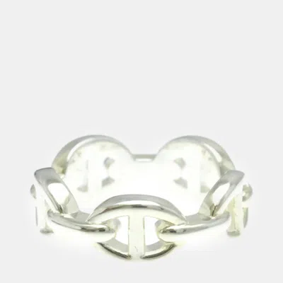 Pre-owned Hermes Chaine D'ancre Silver 925 Fashion No Stone Band Ring Silver