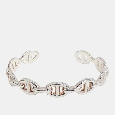 Pre-owned Hermes Silver Chandelier Bangle Bracelet
