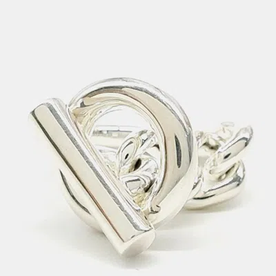 Pre-owned Hermes Hermès Silver Croisette Ring In Multicolor