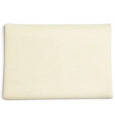 Pre-owned Hermes Silver Epsom Leather Coin Purse/coin Case ()