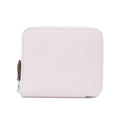 Pre-owned Hermes Silver Epsom Leather Silk Wallet (bi-fold) ()