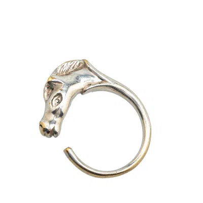 Pre-owned Hermes Silver Metal Band Ring ()