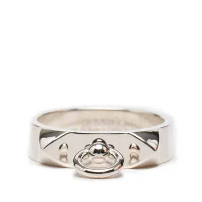 Pre-owned Hermes Silver Pink Gold Silver 925 Band Ring ()