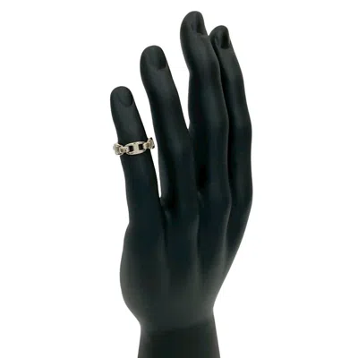 Pre-owned Hermes Silver Platinum Silver 925 Band Ring ()