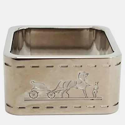 Pre-owned Hermes Silver Scarf Ring