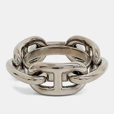 Pre-owned Hermes Silver Scarf Ring