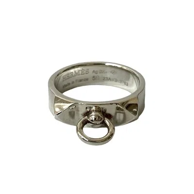 Pre-owned Hermes Silver Silver 925 Band Ring ()