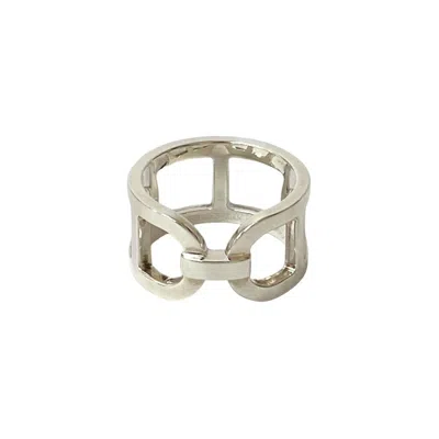 Pre-owned Hermes Silver Silver 925 Band Ring ()