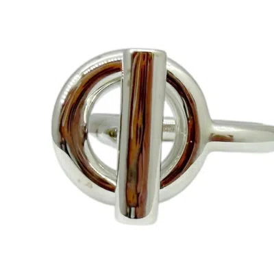 Pre-owned Hermes Silver Silver 925 Band Ring ()
