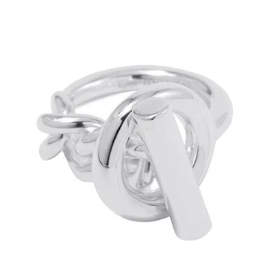 Pre-owned Hermes Silver Silver 925 Band Ring ()