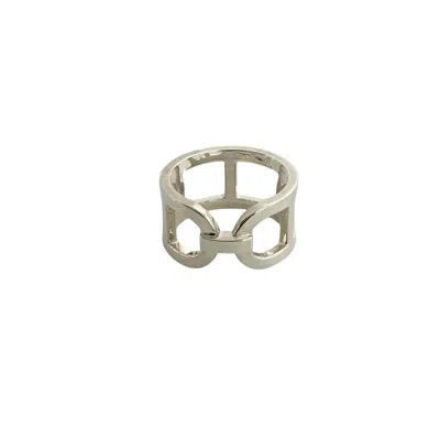 Pre-owned Hermes Silver Silver 925 Band Ring ()
