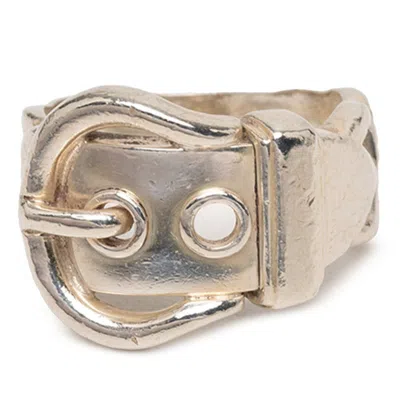 Pre-owned Hermes Silver Silver 925 Band Ring ()