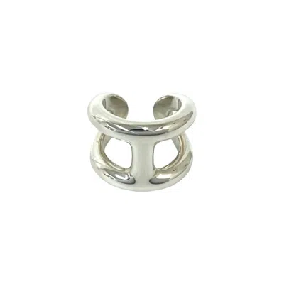 Pre-owned Hermes Silver Silver 925 Band Ring ()