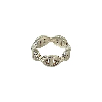 Pre-owned Hermes Silver Silver 925 Band Ring ()
