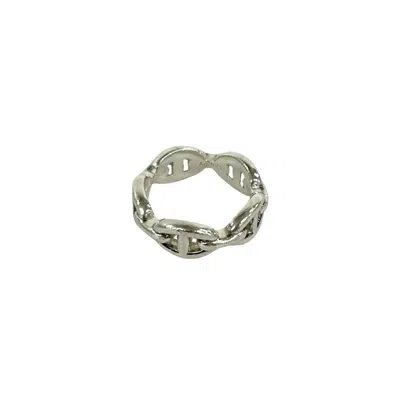 Pre-owned Hermes Silver Silver 925 Band Ring ()